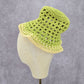 Green Top Crochet Knit Bucket Cap Hat Fun Vintage Y2K Funky Beanie