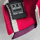 Ike Behar Red Purple Gray Stripe Geometric Repp Silk Executive Neck Tie Men's