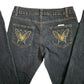 Boayo Blue Skinny Pants Denim Bottoms Butterfly Embroidered Jeans Size 9/10