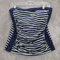 Lands End Blue White Stripe Tube Padded Swimwear Tankini Tank Top Medium M 10