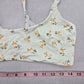 White Floral Ruffle Beach Sports Active Bikini Bralette Swim Top S Small