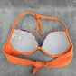 Gata Brenzeada Orange Bikini Top Halter Tie Swimwear Padded Swimsuit Small