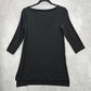 Willi Smith Black Long Slit Stretch Goth Blouse Retro Top Extra Small XS