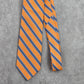 Nautica Orange Blue White Stripe 100% Silk Men's Neck Tie