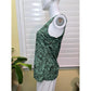 Kona Sol Green Floral Sleeveless Tank Top Medium