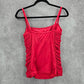 DKNY Red Scrunch Ruched Padded Swimwear Tankini Tank Top S Small