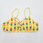Hollister Yellow Pineapple Padded Adjustable Strap Bikini Top Swimwear Small