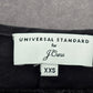 J Crew Black Universal Standard Flare Tie Slit Long Sleeve Blouse Top Shirt XXS
