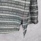 Easy Spirit Gray Stripe Button Metallic Long Sleeve Coat Jacket Large