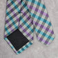 JF J. Ferrar Gray Purple Blue Plaid Tartan Checker Men's Neck Tie NWOT