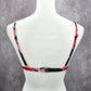 Shein Black Pink Floral Triangle Adjustable Clasp Bikini Top Swimwear Medium