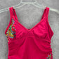 Athleta Pink Floral Scrunch Tie Padded Swimwear Tankini Tank Top Medium 34 B/C
