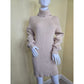 Ribbed Cream Y2K Sporty Chic Preppy Turtleneck Short Sweater Dress Small