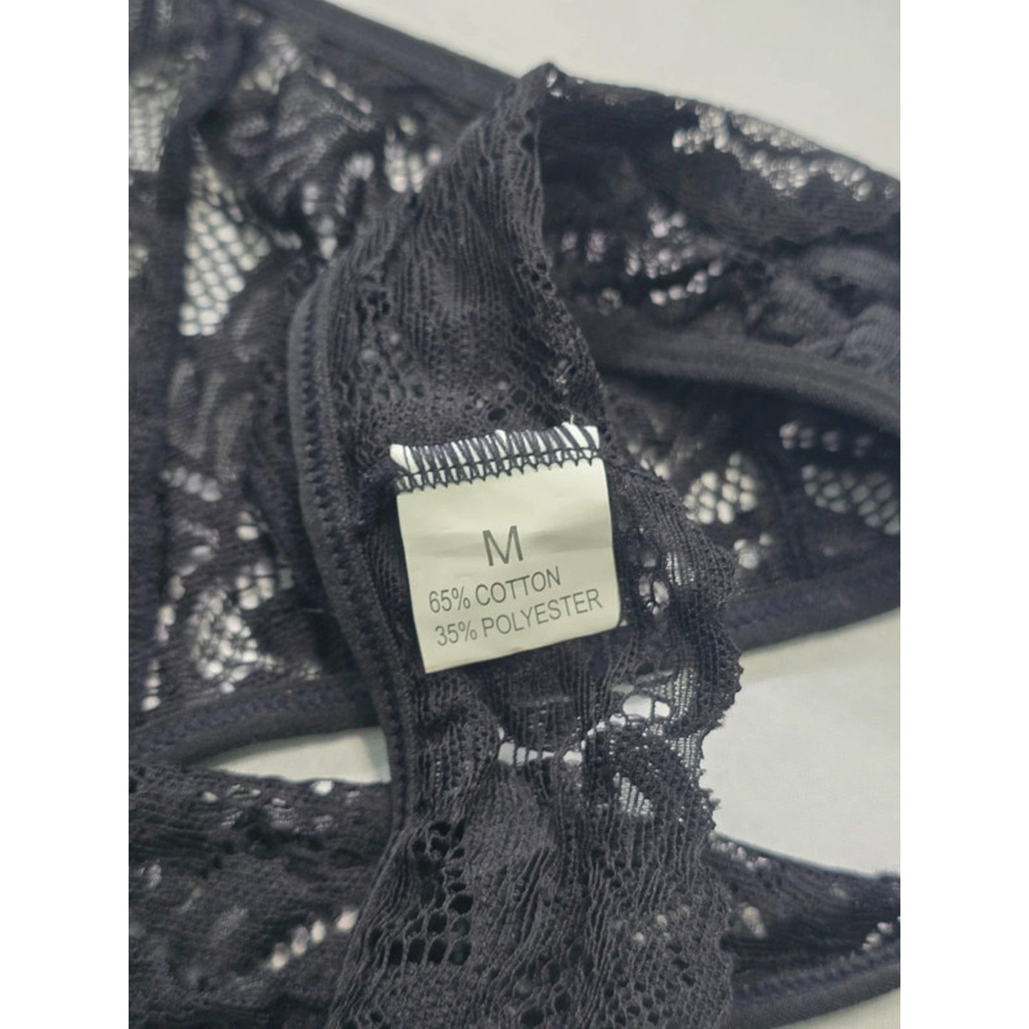 Black Lace Whimsygoth Dark Romance Tie Sheer Wrap Bralette Medium