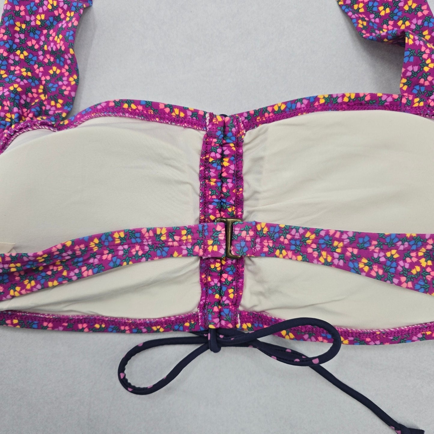 Matilda Jane Purple Floral Halter Tie Padded Bikini Bralette Swim Top S Small