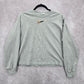 Nike Gray Long Sleeve Cropped Loose Fitted Tee Sports Cotton Active Top Medium