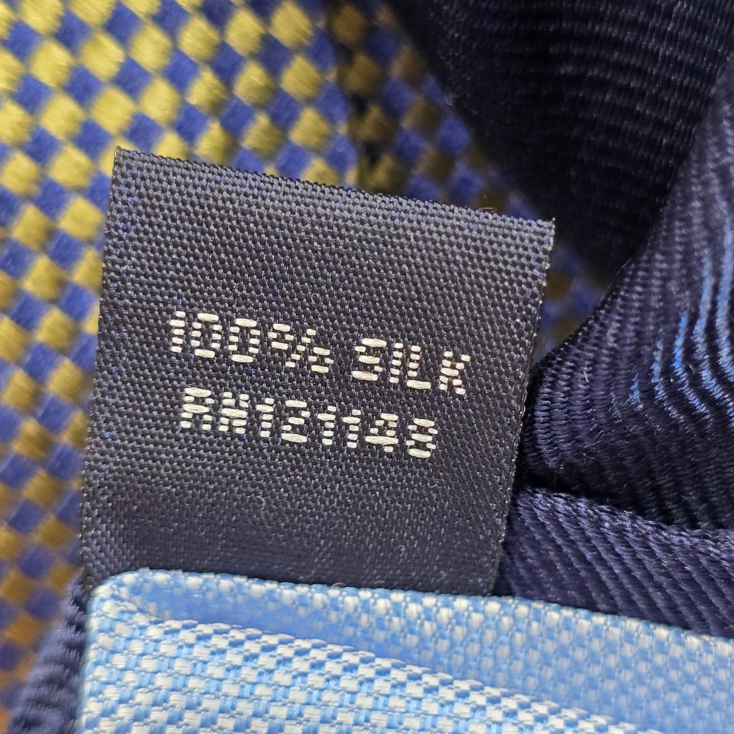 Tommy Hilfiger Yellow Gold Blue Executive Geometric Silk Men's Neck Tie