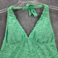Mossimo Green Eyelet Halter Padded Swimwear Swimsuit Tankini Tank Top Medium M