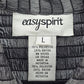 Easy Spirit Gray Stripe Button Metallic Long Sleeve Coat Jacket Large