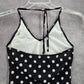 Bobbie Brooks Black White Polka Dot Halter Tie Swimwear Tankini Top Medium M