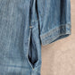 Gap Blue Demin Jeans Cotton Western Shirt Short Sleeve Top Small