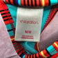 Xhilaration Red Blue Stripe Padded String Hook Wired Bikini Top Swimwear Medium