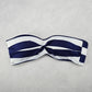 Mossimo Blue Stripe Bandeau Padded Sports Beach Bikini Bralette Swim Top S Small