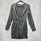 Fashion Nova Black Wrap Y2K Retro Club Long Sleeve Knee Length Dress Medium