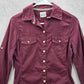 Converse Purple Button Down Long Sleeve Cotton Blouse Top Shirt XS