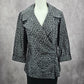 Alex Marie Black Gray Executive Jacket Coat Formal Animal Print Medium