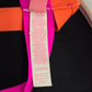 Victoria's Secret Black Pink Padded Bikini Top Halter Cutout Swimwear 34D