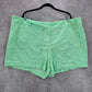 Cato Green Lace Classic Boho Active Preppy Beach Cotton Shorts Plus 3XL 26W
