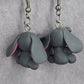 Gray Elephant Floppy Ears Dangle Hook Earrings Boho Fashion Jewelry