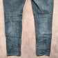Vigoss Blue Skinny Distress Tapered Cotton Denim Jeans 9