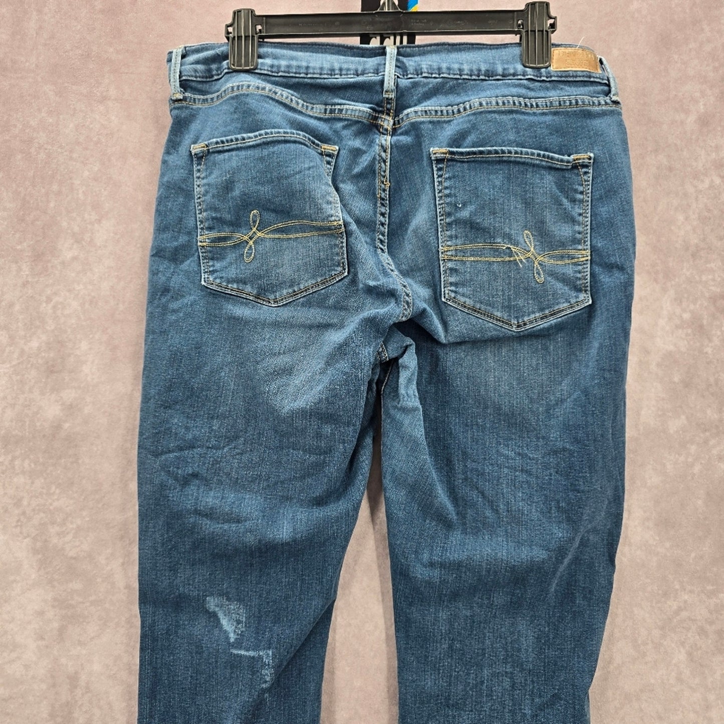 055. Levis Denizen Curvy Skinny Straight Stretch Blue Denim Pants Jeans 18M