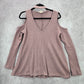 Andree by Unit Purple Long Sleeve Cold Shoulder Collar Sweater Cardigan Medium