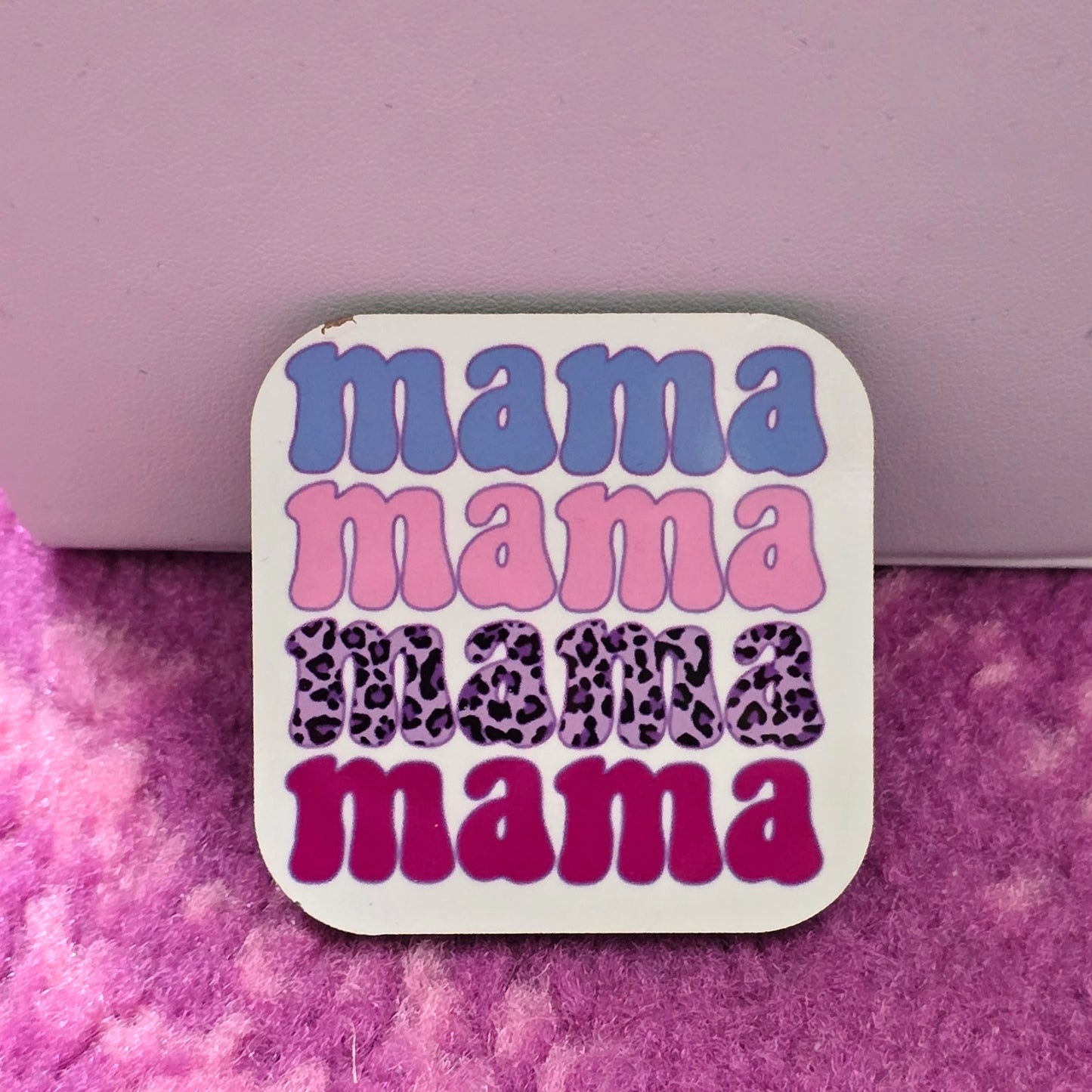 Mama Blue Handmade Square Refrigerator Magnet