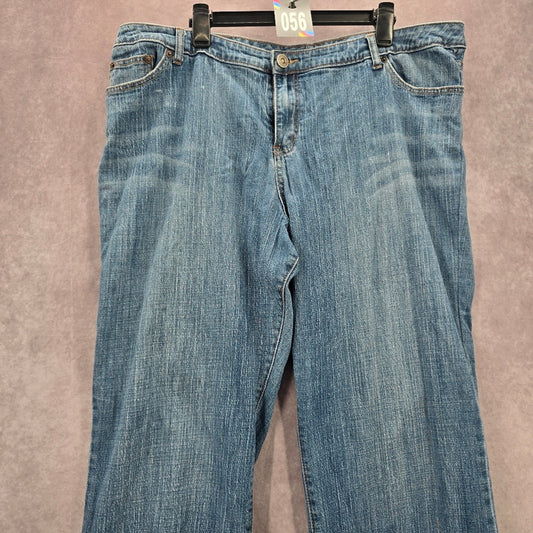 056. Venezia Bootcut Blue Stretch Straight Denim Wide Leg Pants Jeans 6