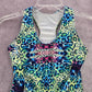 Green Multi Animal Print Padded Racerback Swimwear Tankini Top Extra Small XS