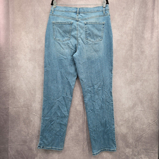 Gloria Vanderbilt Amanda Light Blue Zip Up Button Womens Regular Jeans Size 12