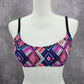 Xhilaration Black Geometric Boho Y2K Padded Adjustable Strap Bikini Top Small