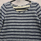 058. Fantastic Fawn Blue Gray Stripe Long Sleeve Sweater Top Small