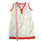 White Red Floral Stitch Sleeveless Tunic Cotton Top Zipper Girls Toddler 2T