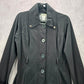 Self Esteem Black Button Belted Retro Long Sleeve Pea Coat Y2K Jacket Medium