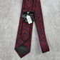 Pronto Plomo Platinum Red Blue Floral Paisley 100% Silk Men's Neck Tie