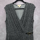 Michael by Michael Kors Black White Print Wrap Dress Large