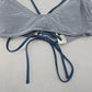 Xhilaration Blue Stripe Crisscross Padded Tie Bikini Bralette Swim Top S Small