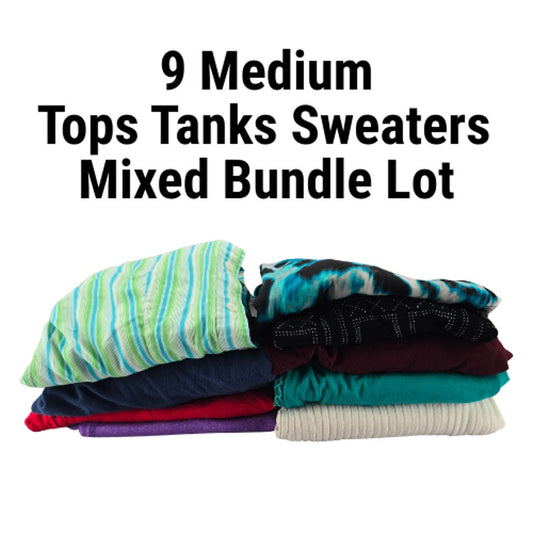 Lot of 9 Womens Tops Sweaters Tanks Random Mixed Bundle of 9 M Medium
