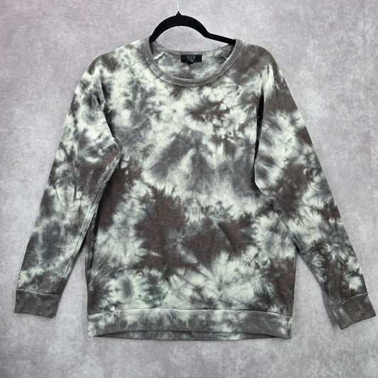 Modern Canvas Gray Tie Dye Long Sleeve Cotton Sweater Cardigan Top Medium