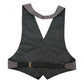 After Six Gray Short Open Back Welt Pocket 4 Button Point Tuxedo Vest Medium 38S